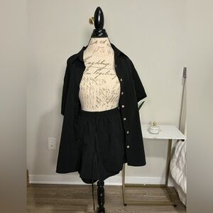 DO NOT BUY. “SOLD” 
Black Button-Up Shirt and shorts set